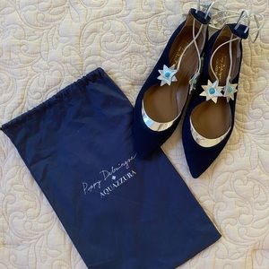 NWT Aquazzura x poppy deleningne flats